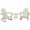 Polywood Vineyard Sand Patio Set with Side Table and 2 Adirondack Rocking Chairs 633PWS4081SA